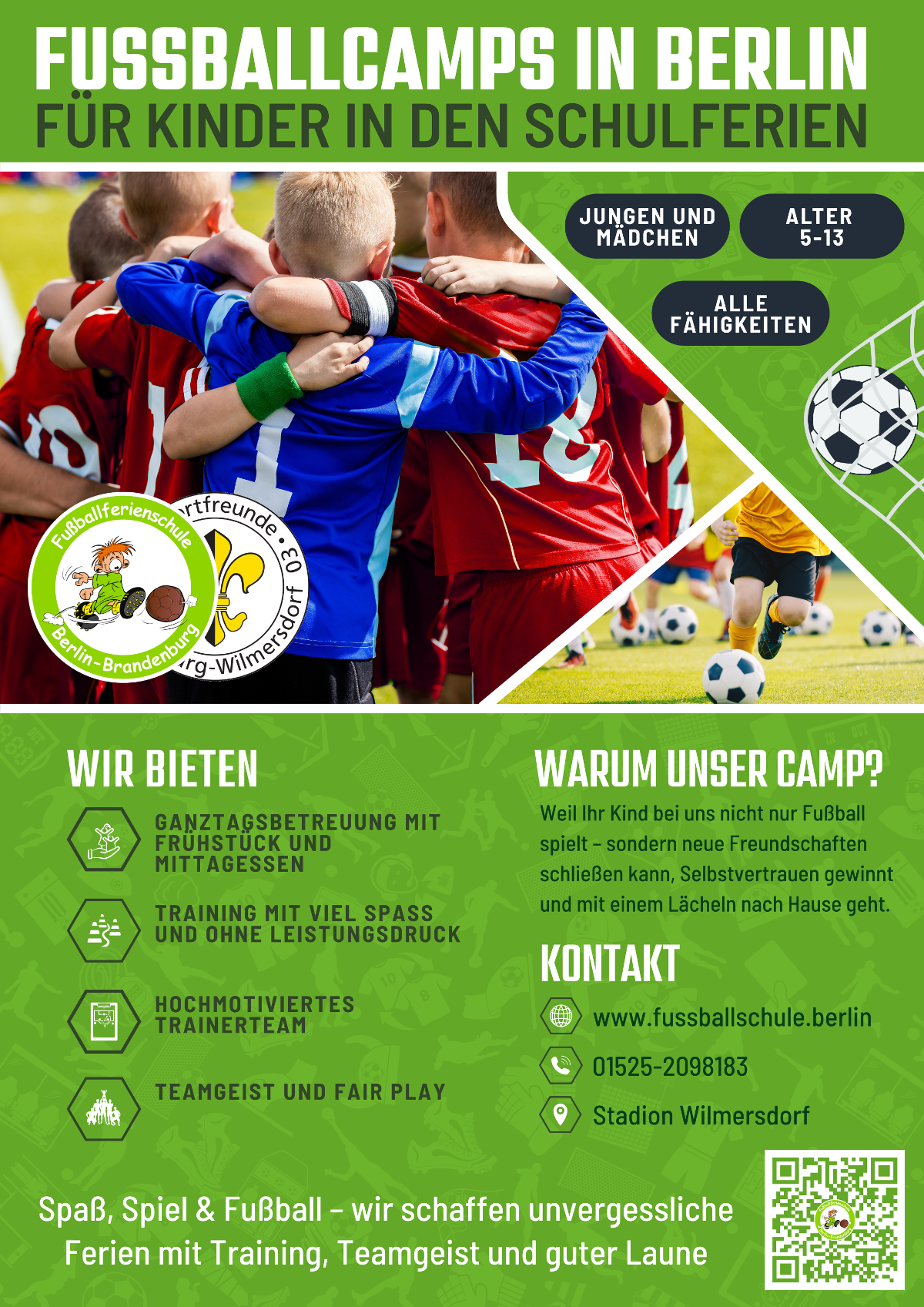FUSSBALLCAMP IN DEN SCHULFERIEN